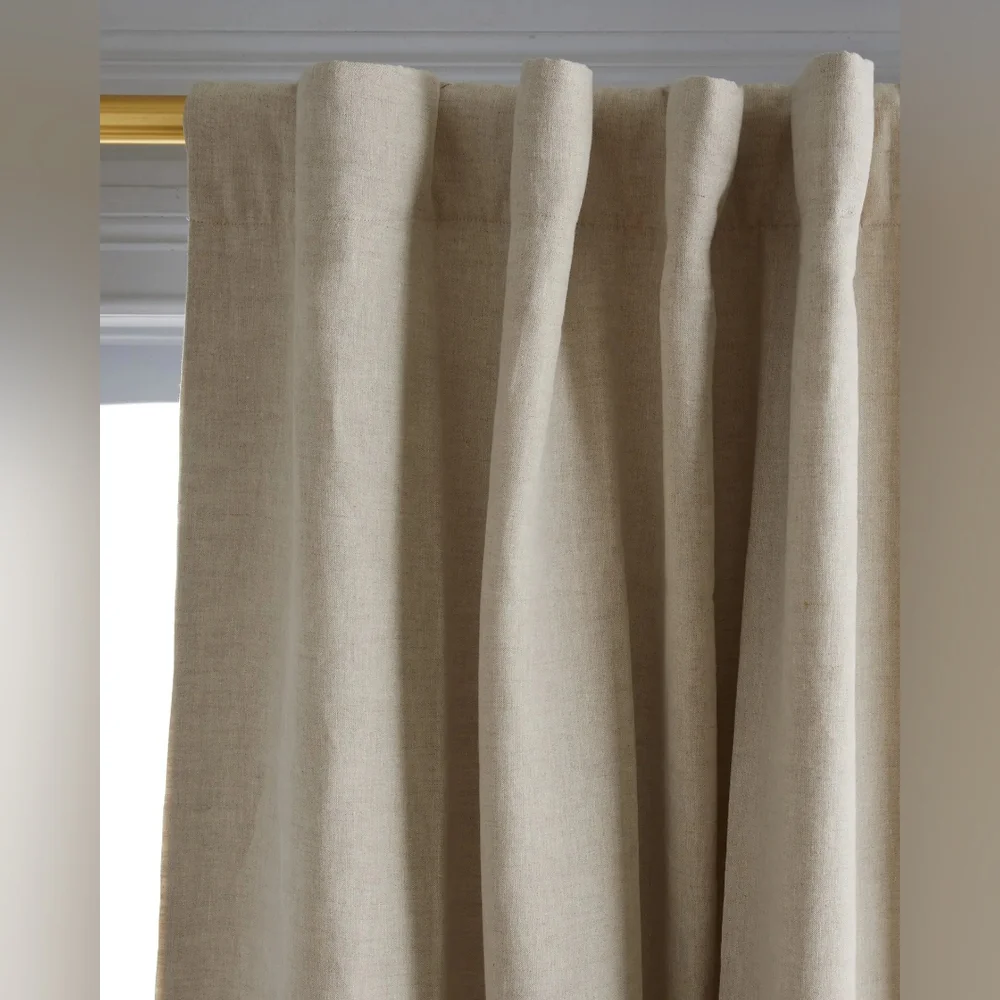 QUINCE European Linen Room Darkening Curtain Flax